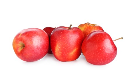 Photo of Many fresh red apples isolated on white