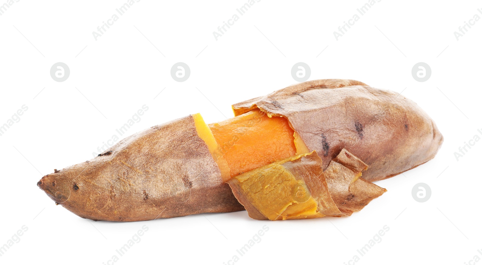 Photo of Tasty cooked sweet potato isolated on white