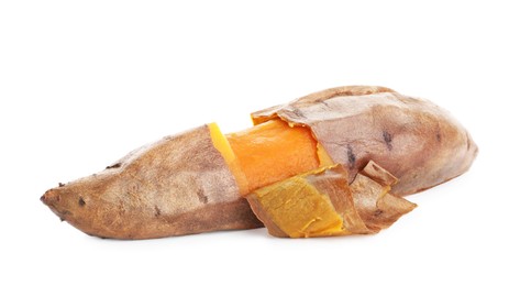 Photo of Tasty cooked sweet potato isolated on white