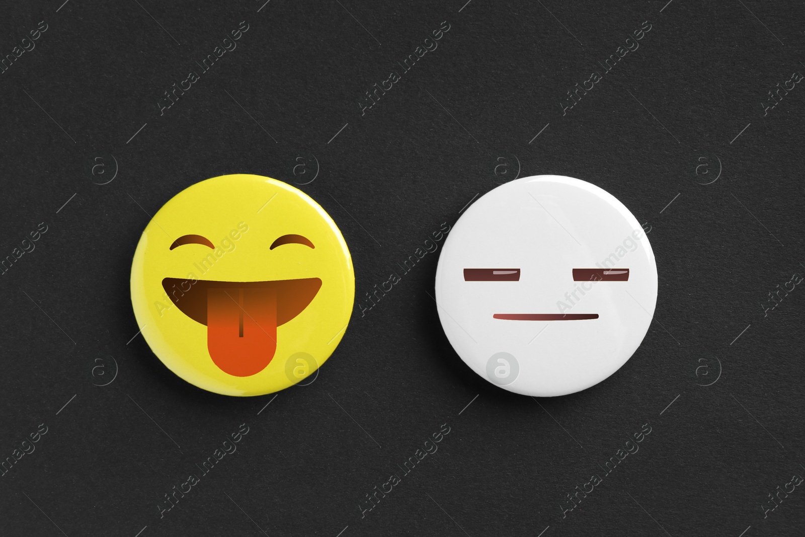 Image of Badges displaying different emotions on black background