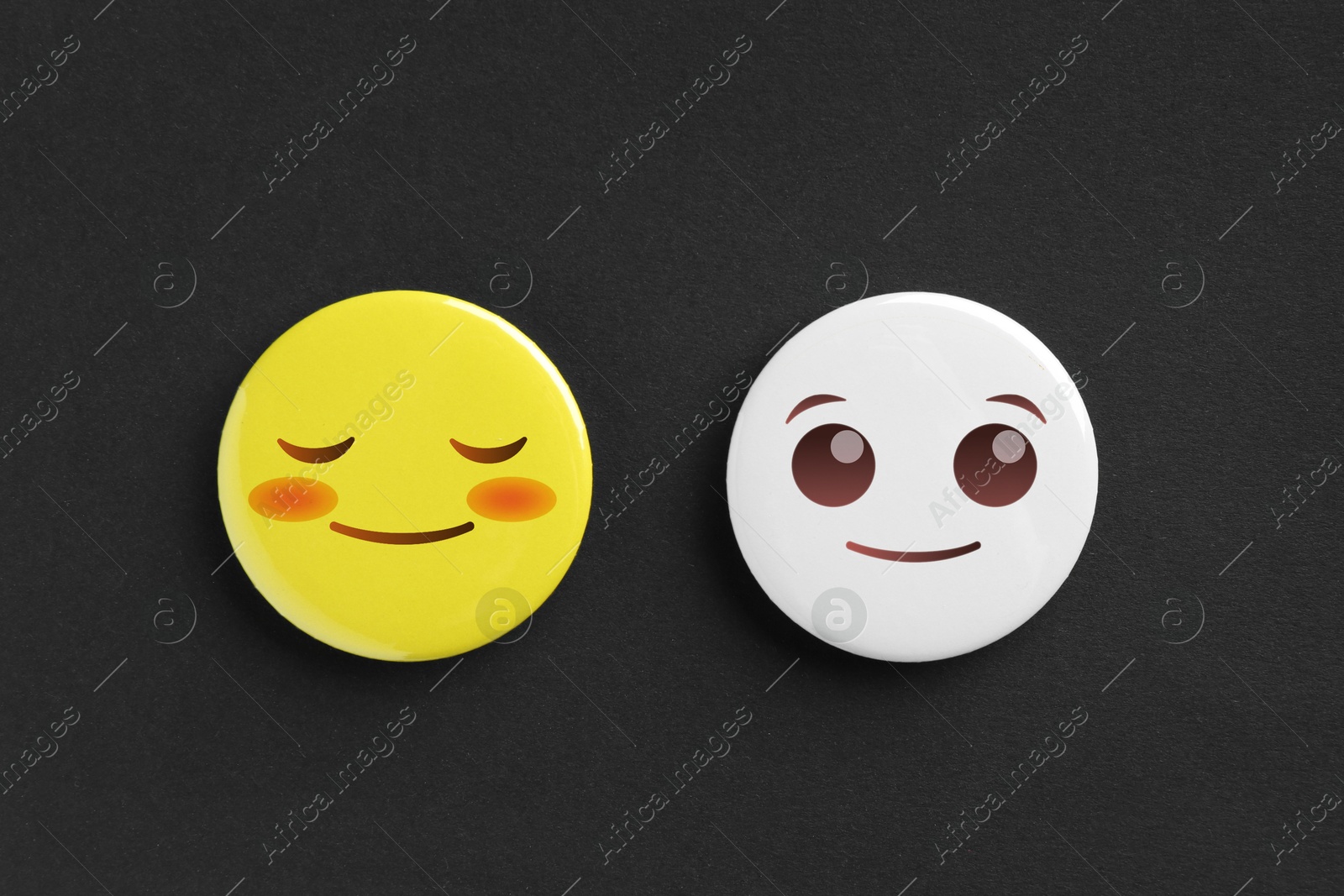 Image of Badges displaying different emotions on black background