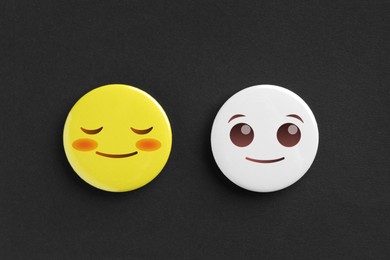 Image of Badges displaying different emotions on black background