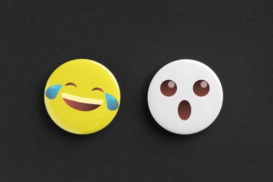 Image of Badges displaying different emotions on black background