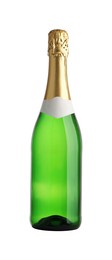 Photo of One bottle of champagne isolated on white