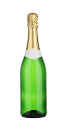 Photo of One bottle of champagne isolated on white