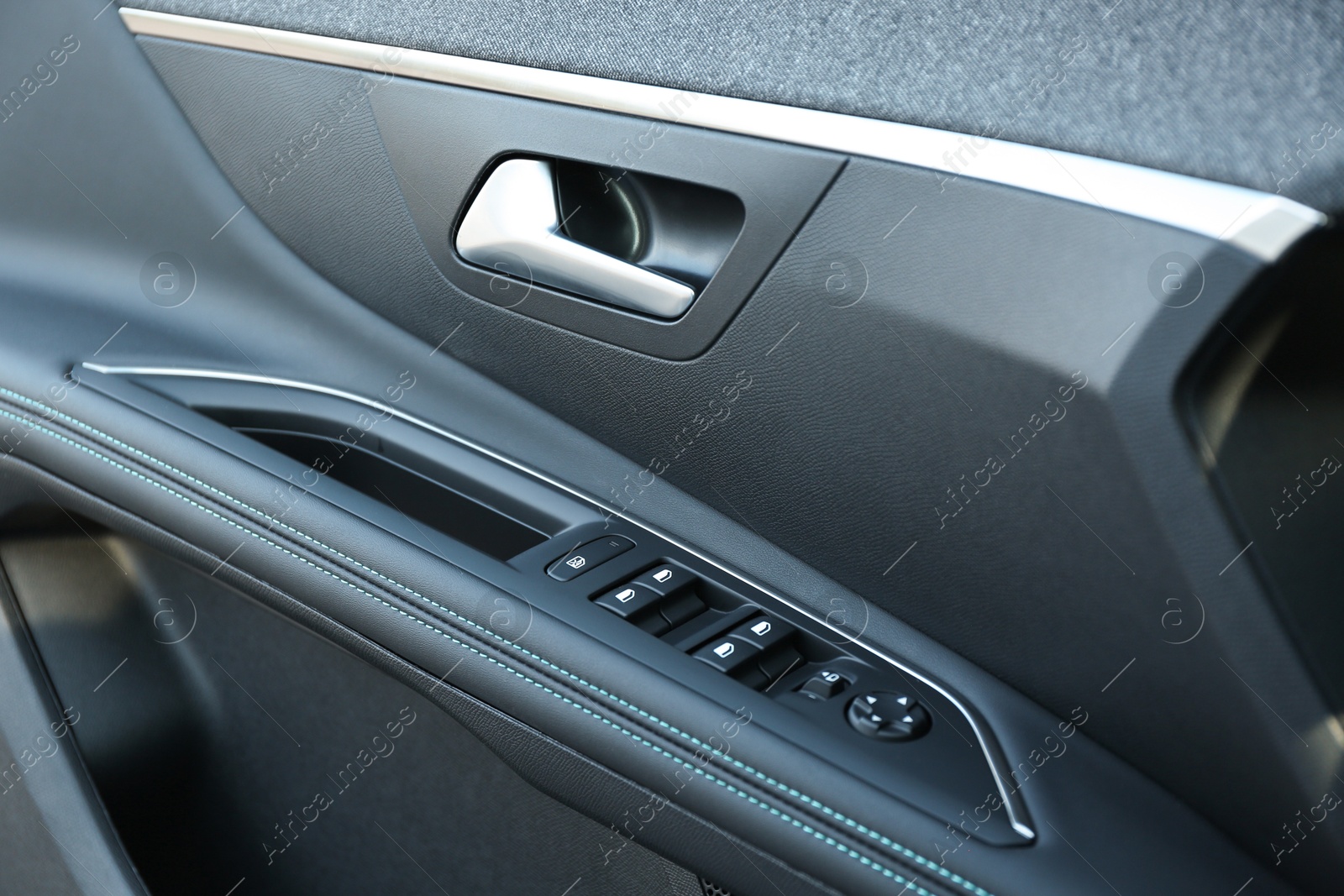 Photo of Control panel inside of modern car, closeup view