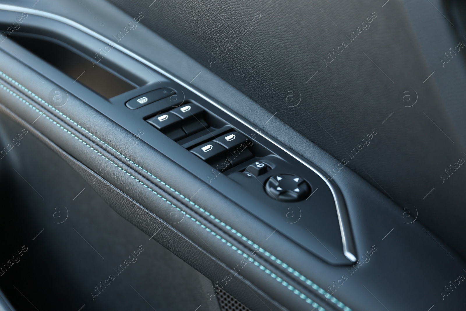 Photo of Control panel inside of modern car, closeup view