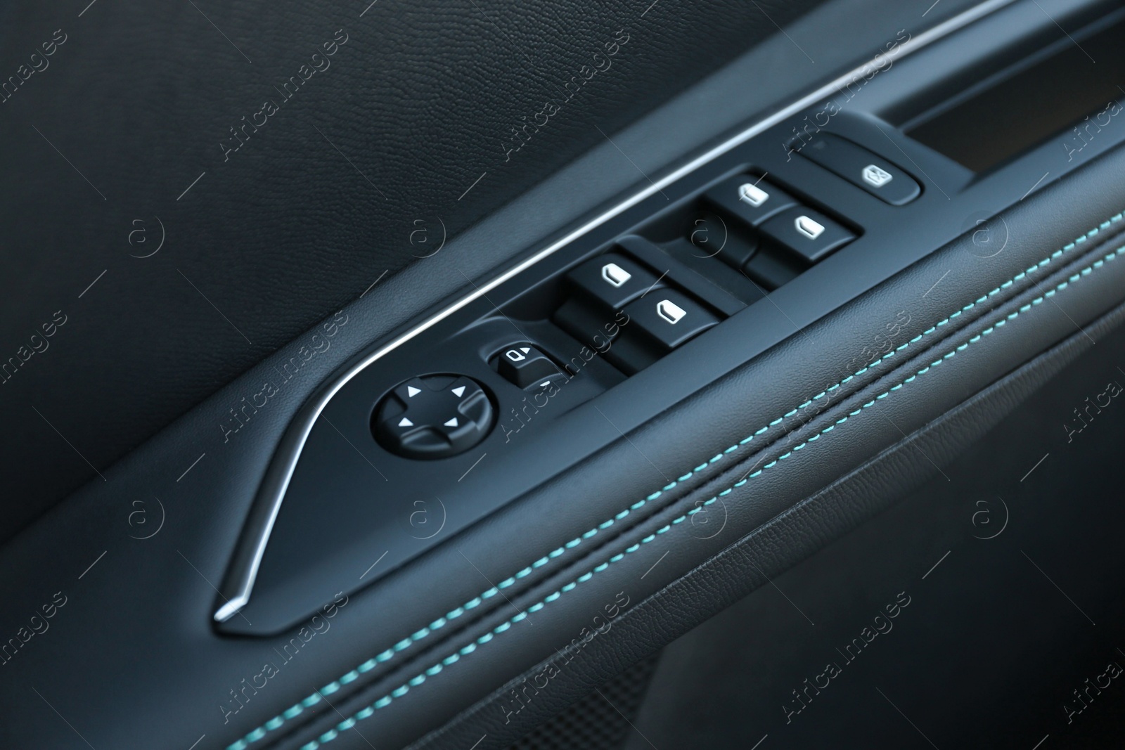 Photo of Control panel inside of modern car, closeup view