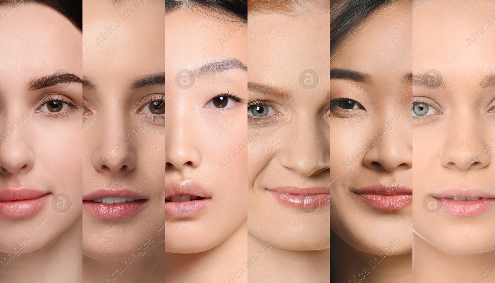 Image of Beautiful women of different ages and races, collage. Banner design