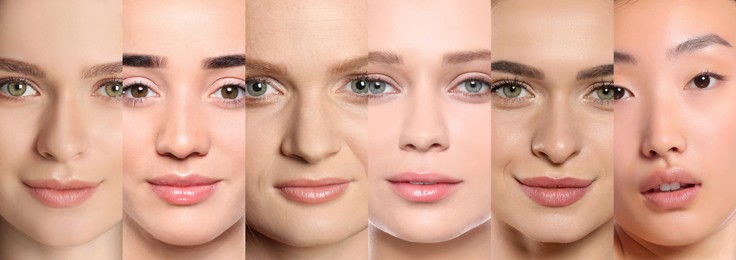 Image of Beautiful women of different ages and races, collage. Banner design