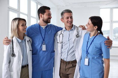 Photo of Team of healthcare workers in hospital. Medical service