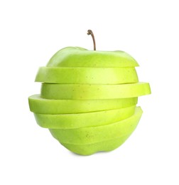 Photo of Cut fresh green apple isolated on white