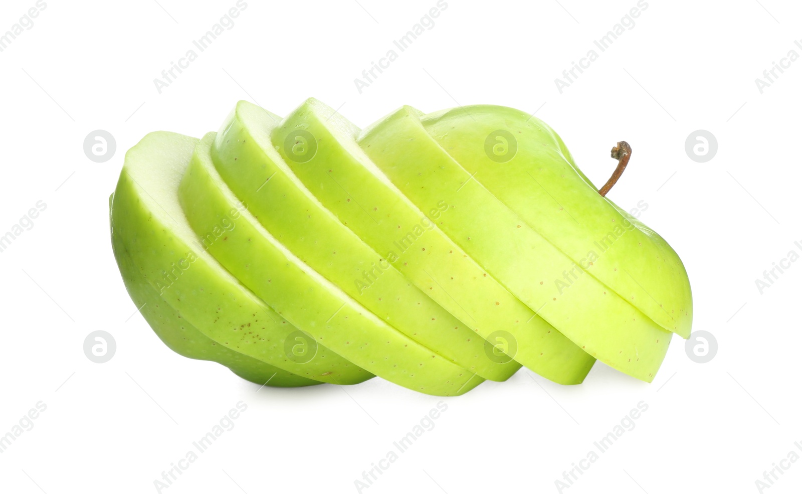 Photo of Slices of fresh ripe apple isolated on white