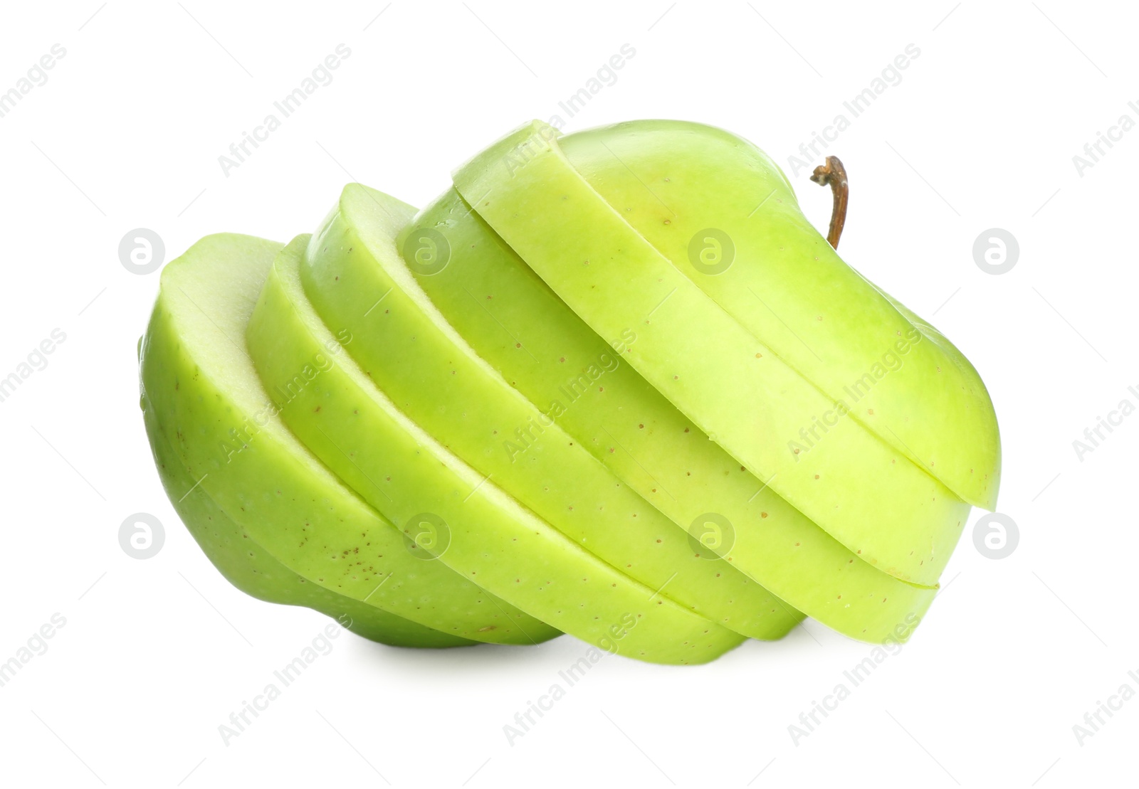 Photo of Slices of fresh ripe apple isolated on white