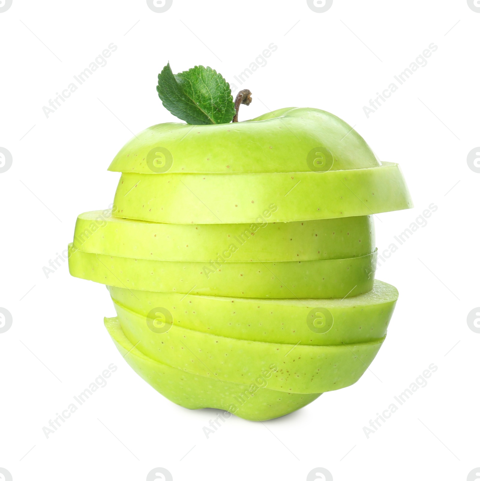 Photo of Slices of fresh ripe apple isolated on white