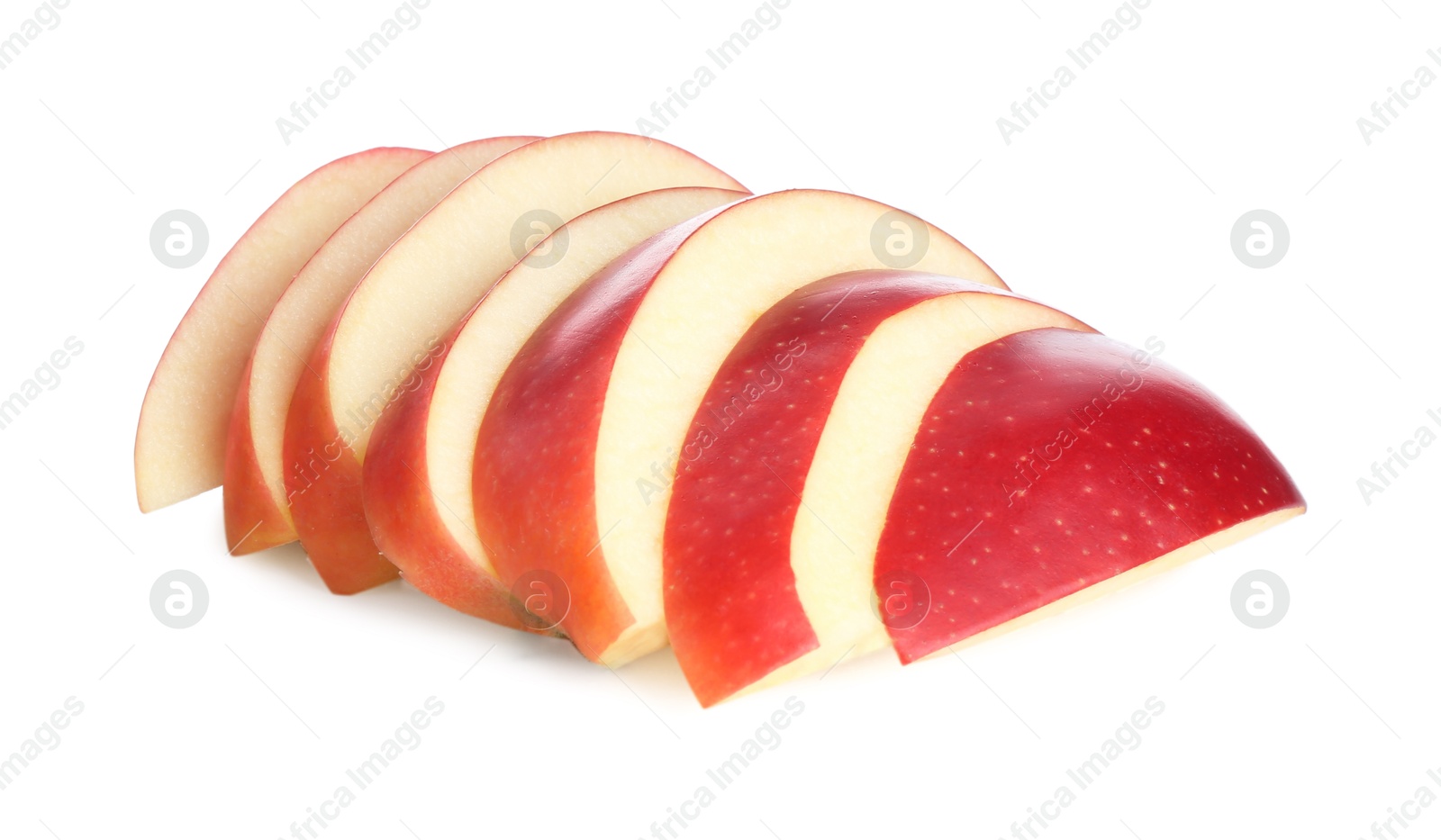 Photo of Slices of fresh ripe apple isolated on white