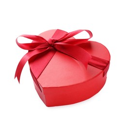 Photo of Heart shaped gift box isolated on white