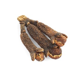 Aromatic spice. Dry clove buds isolated on white