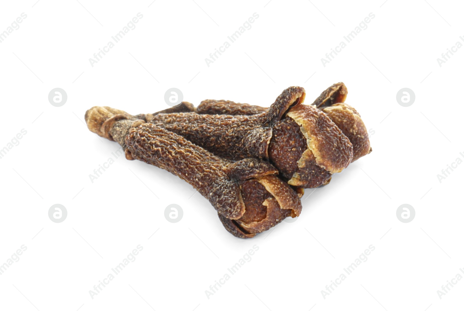 Photo of Aromatic spice. Dry clove buds isolated on white