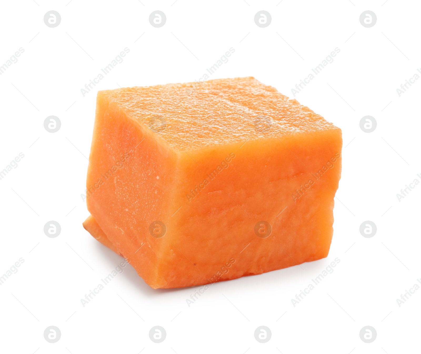 Photo of Piece of raw sweet potato isolated on white