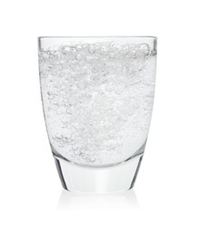 Photo of Glass of soda water isolated on white