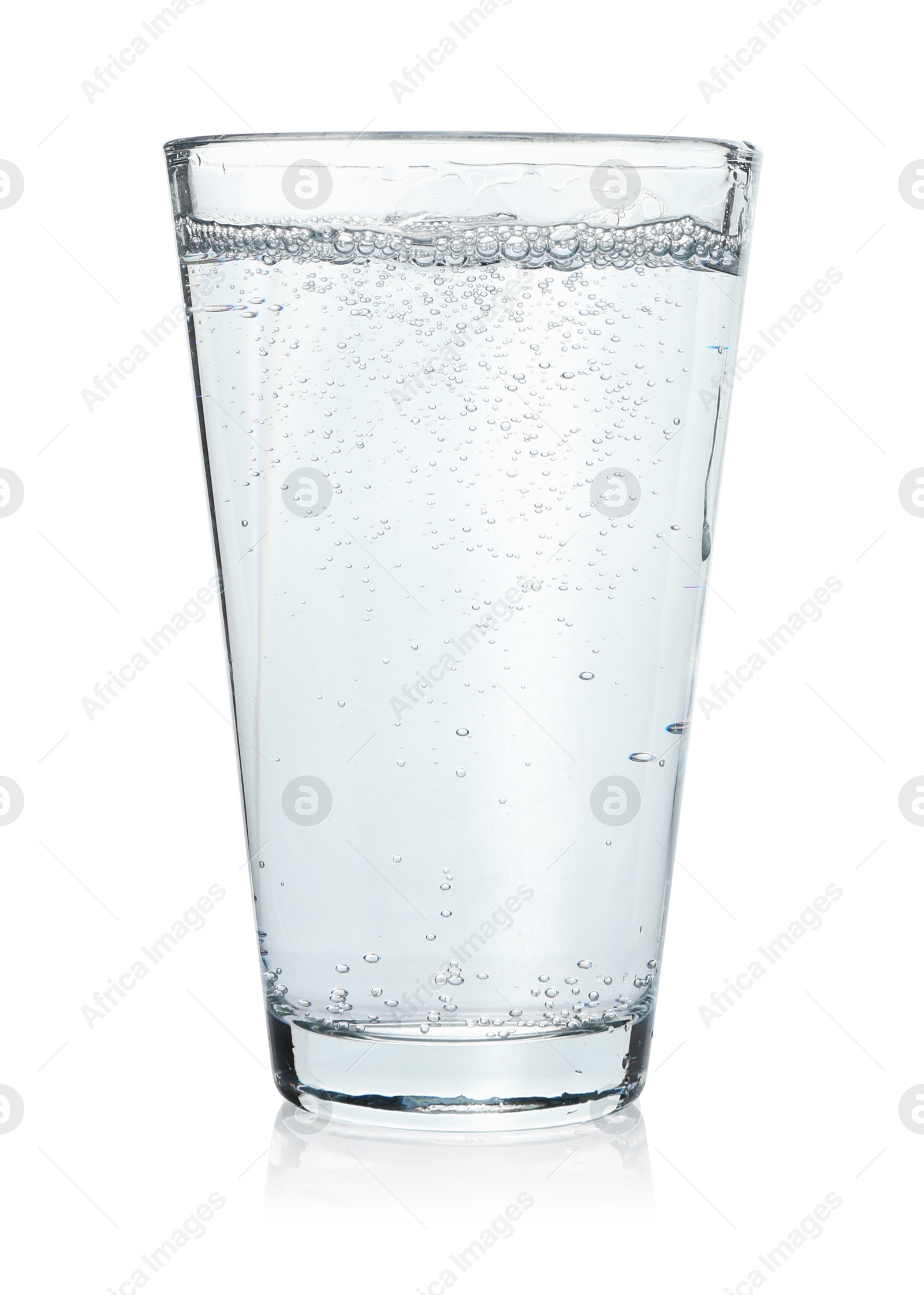 Photo of Glass of soda water isolated on white