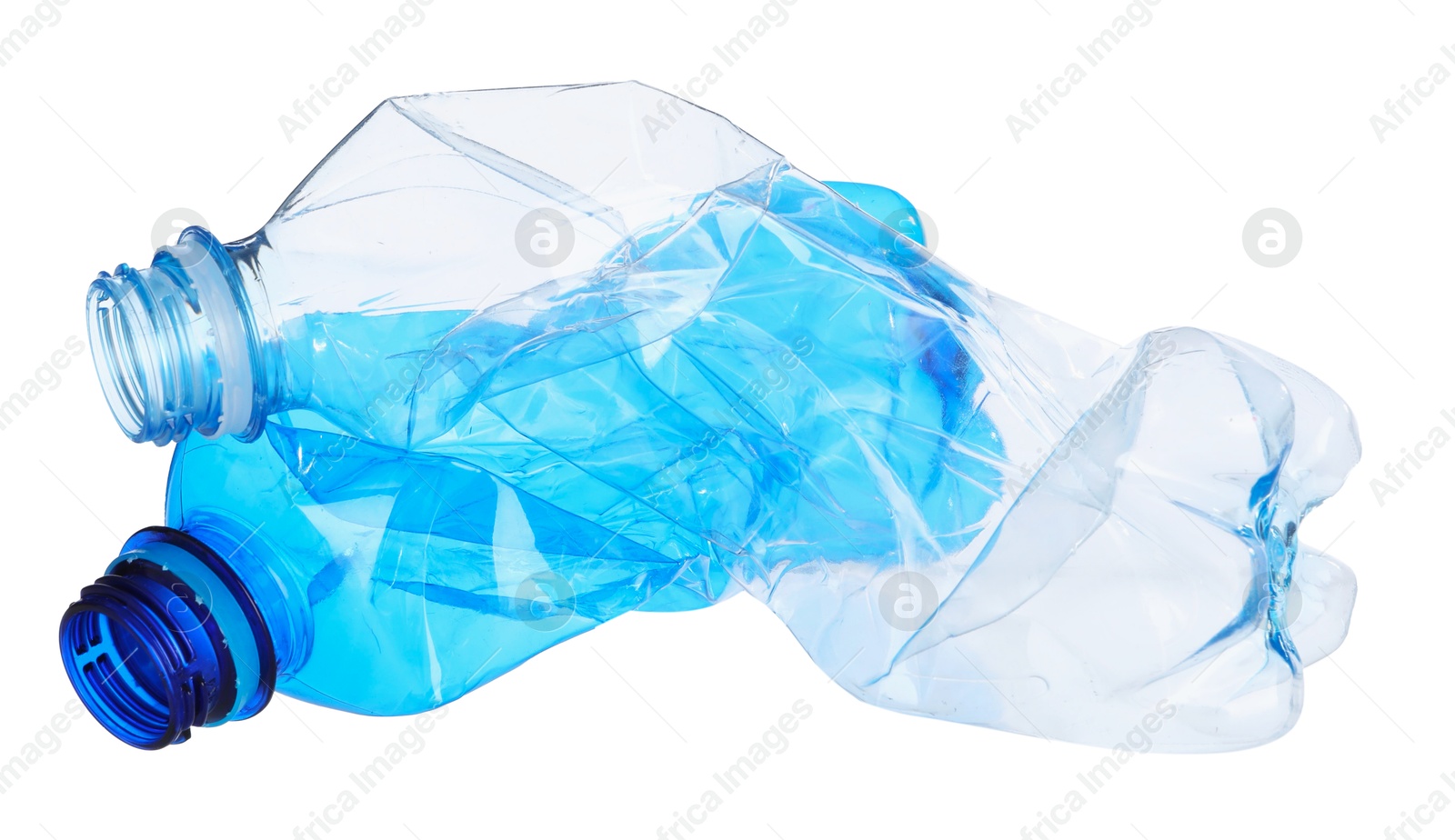 Photo of Crumpled empty plastic bottles isolated on white