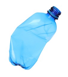 One crumpled plastic bottle isolated on white