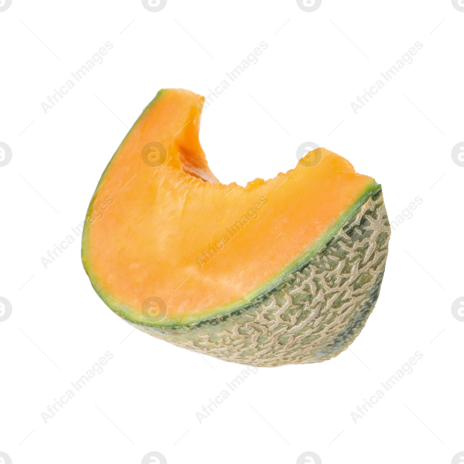 Photo of Piece of Cantaloupe melon isolated on white