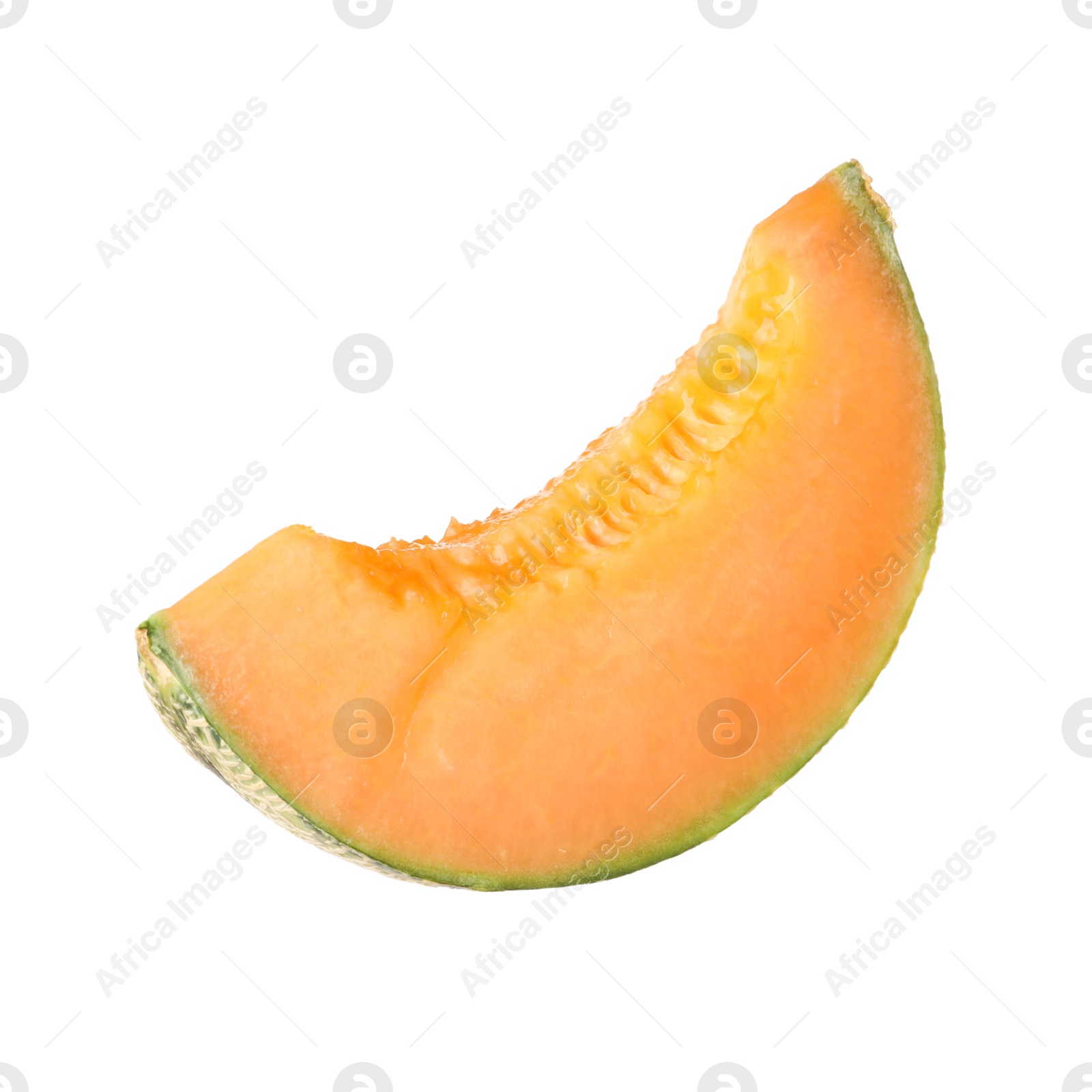 Photo of Piece of Cantaloupe melon isolated on white