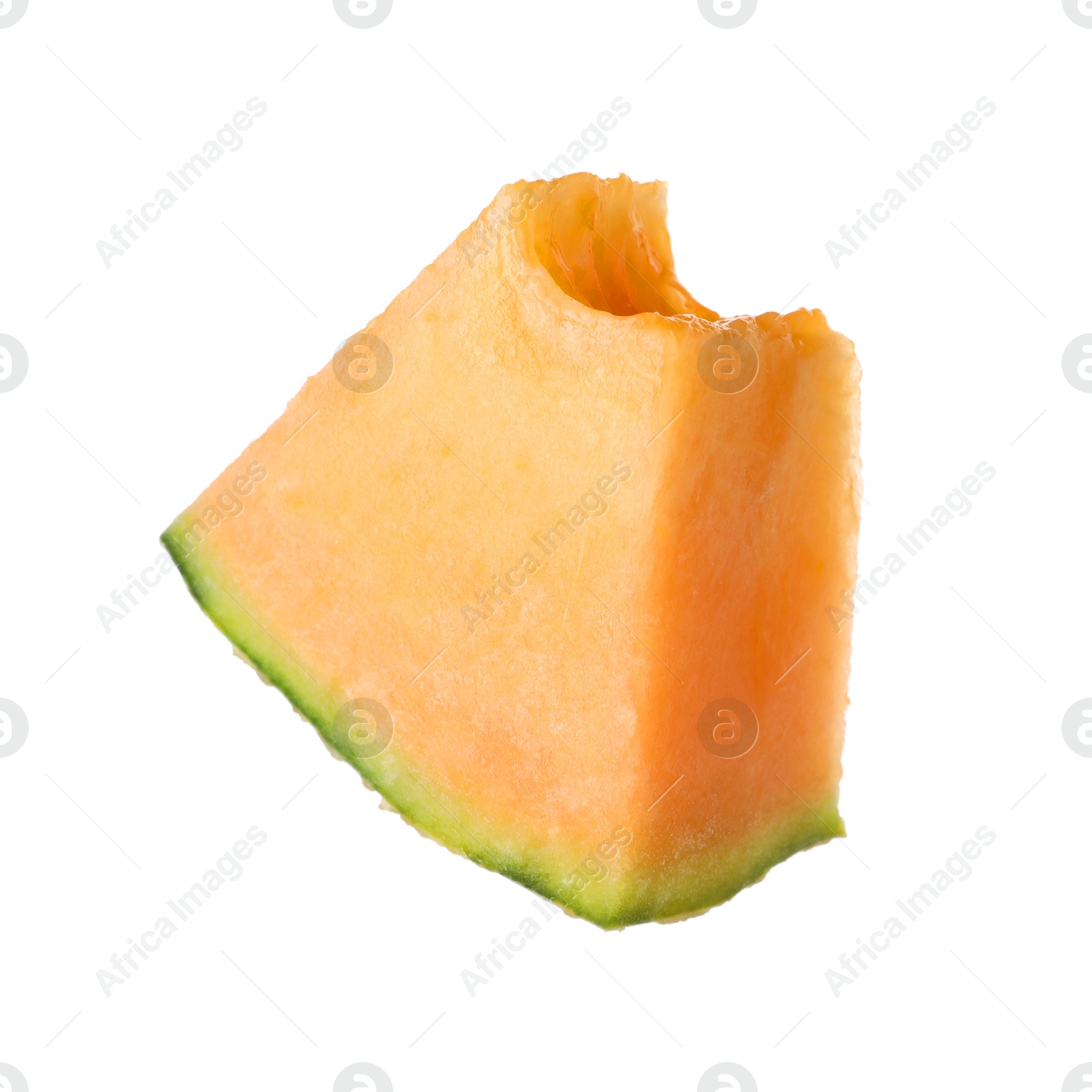 Photo of Piece of Cantaloupe melon isolated on white