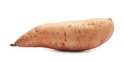 Photo of Fresh raw sweet potato isolated on white