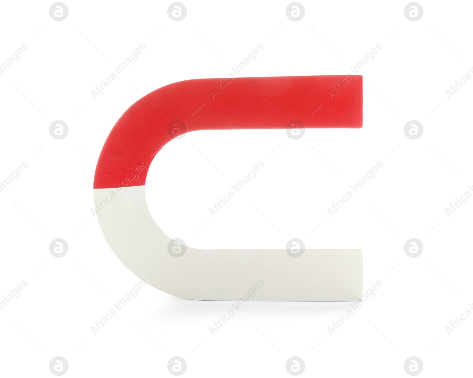 Photo of One color horseshoe magnet isolated on white