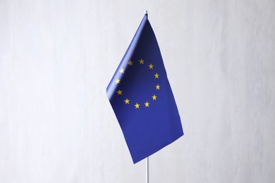 One flag of European Union on light textured background