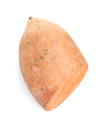 Photo of Half of raw sweet potato isolated on white