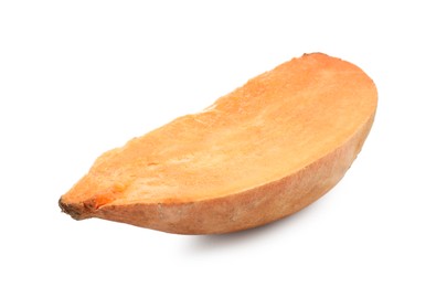 Photo of Piece of raw sweet potato isolated on white