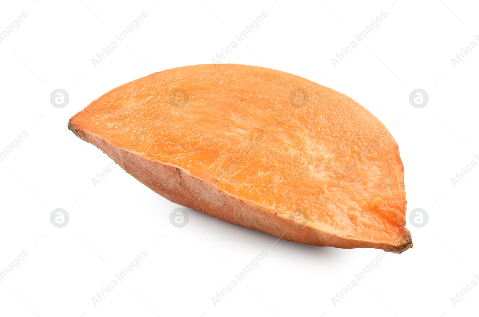 Photo of Piece of raw sweet potato isolated on white