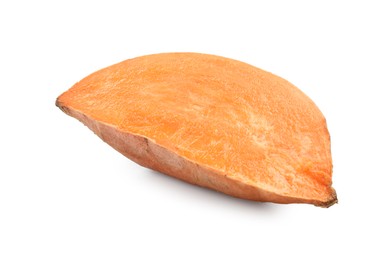 Photo of Piece of raw sweet potato isolated on white