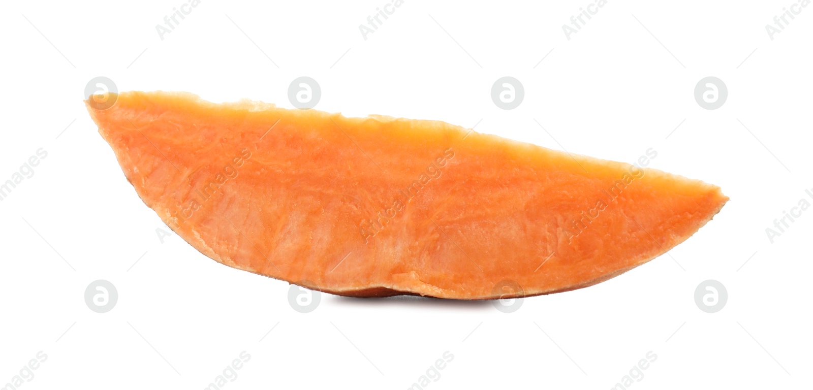 Photo of Piece of raw sweet potato isolated on white