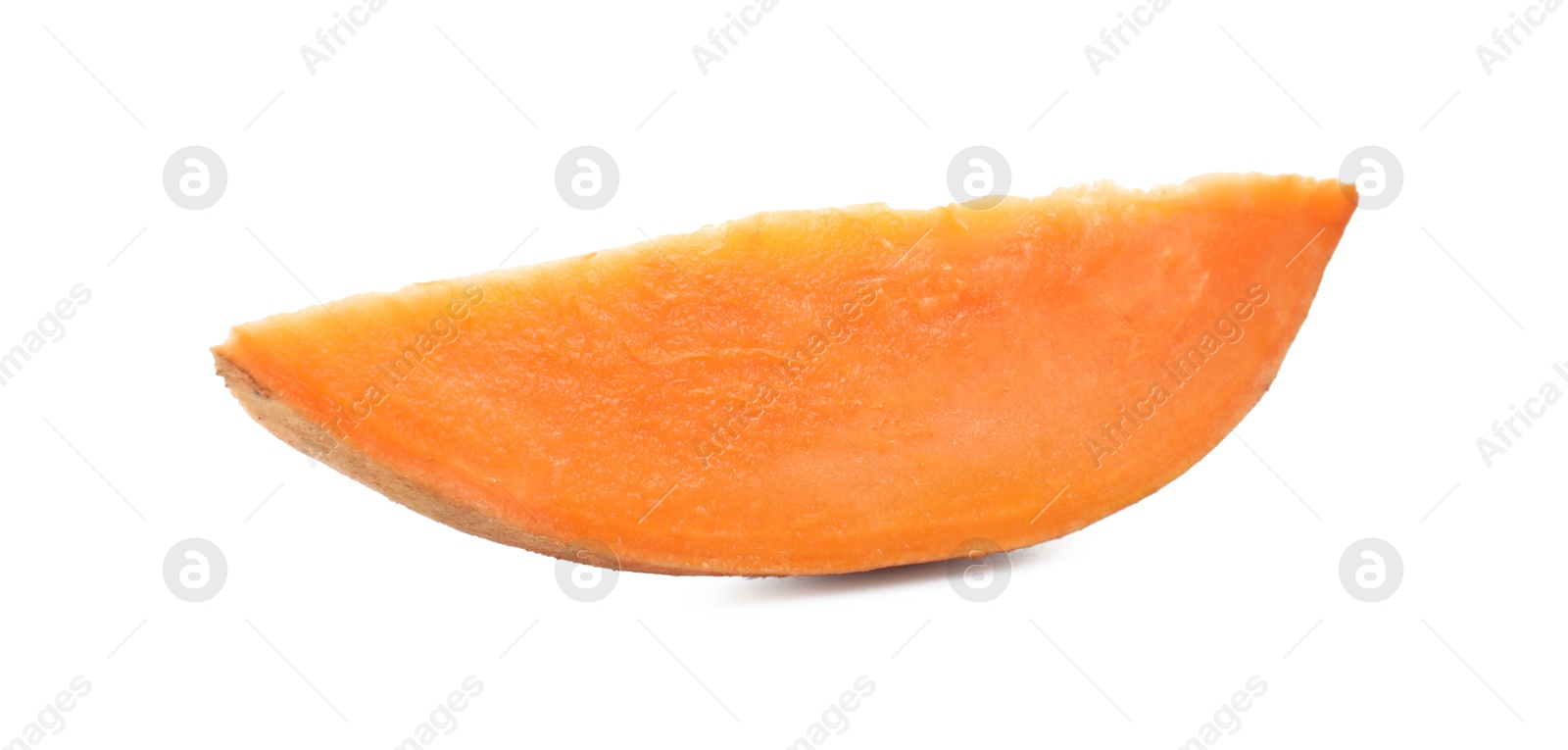 Photo of Piece of raw sweet potato isolated on white