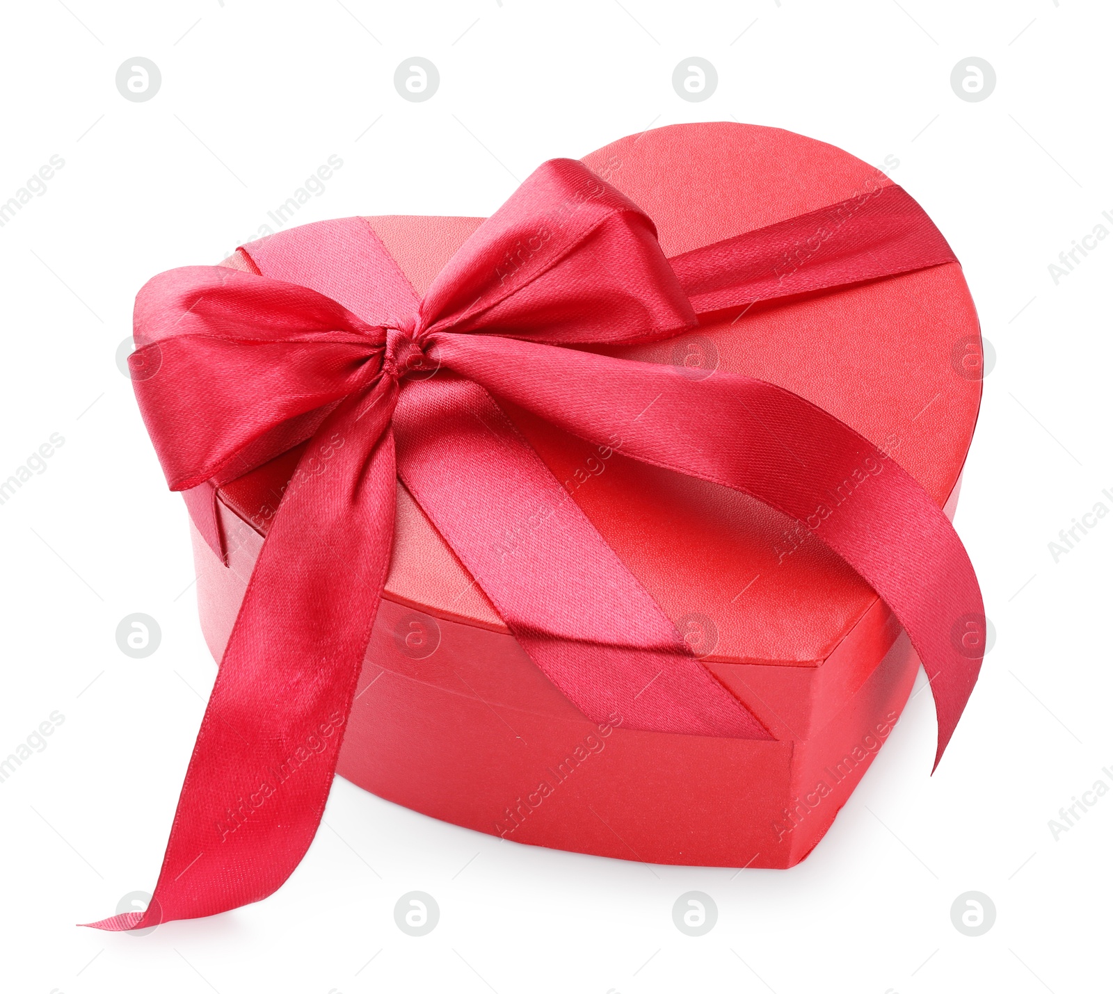 Photo of Heart shaped gift box isolated on white