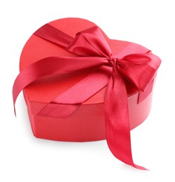 Photo of Heart shaped gift box isolated on white