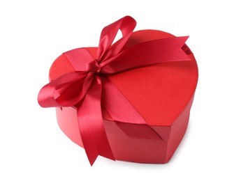 Photo of Heart shaped gift box isolated on white