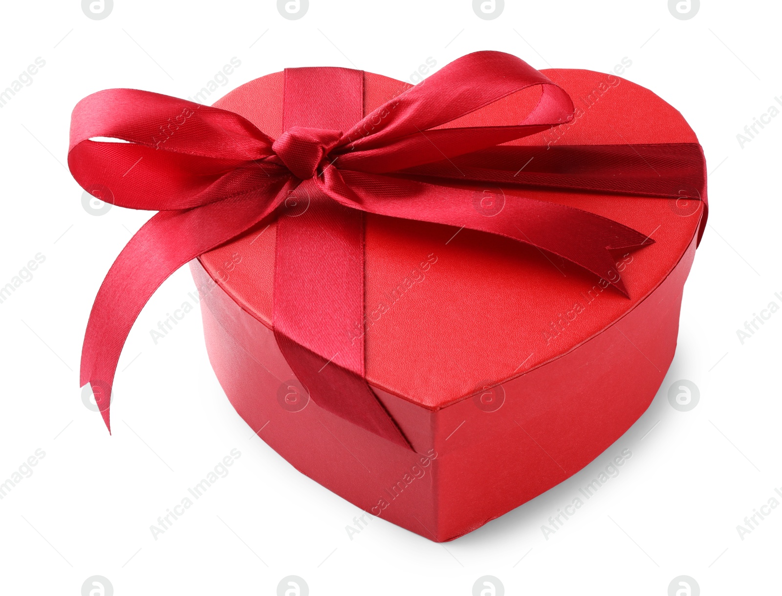 Photo of Heart shaped gift box isolated on white