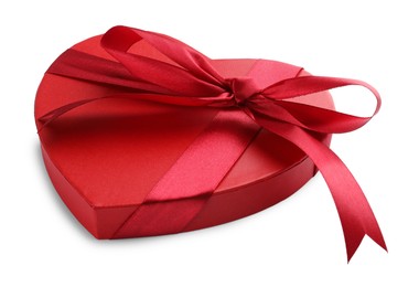 Photo of Heart shaped gift box isolated on white