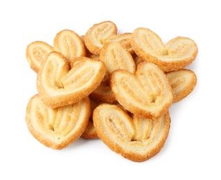 Photo of Tasty french palmier cookies isolated on white