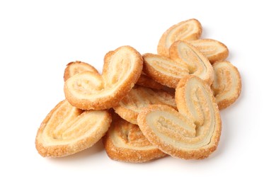 Photo of Tasty french palmier cookies isolated on white