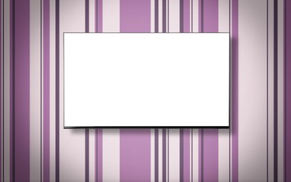 Image of Tv set with white screen mounted on wall