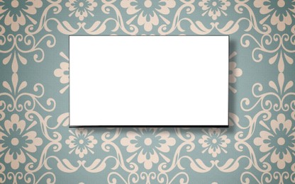 Image of Tv set with white screen mounted on wall