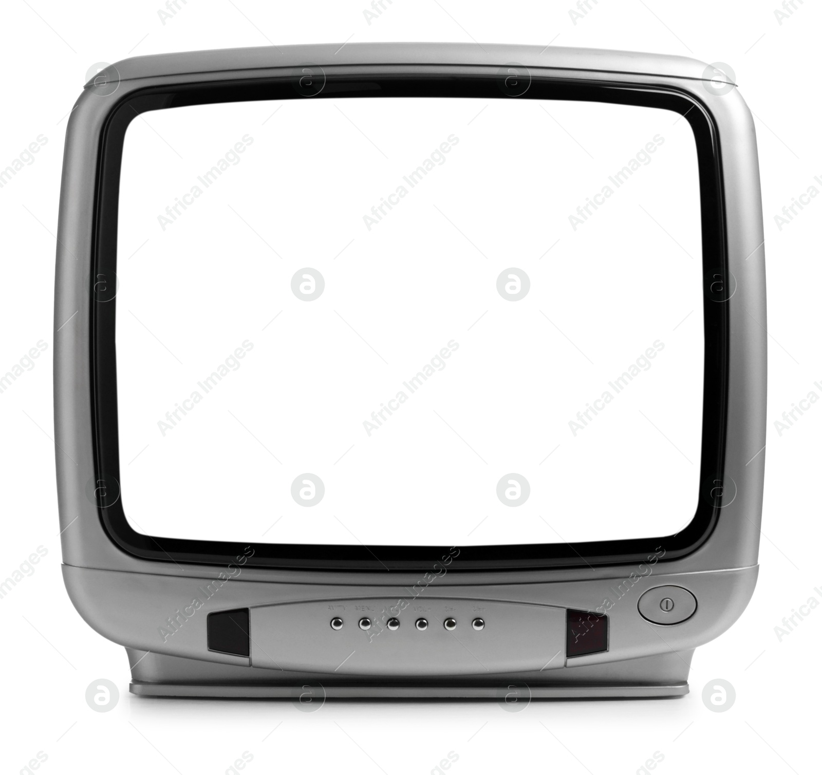 Image of Retro TV with blank screen isolated on white